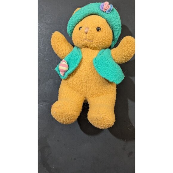 Vintage Commonwealth Teddy Bear With Green Hat & Vest 9" - Picture 2 of 7